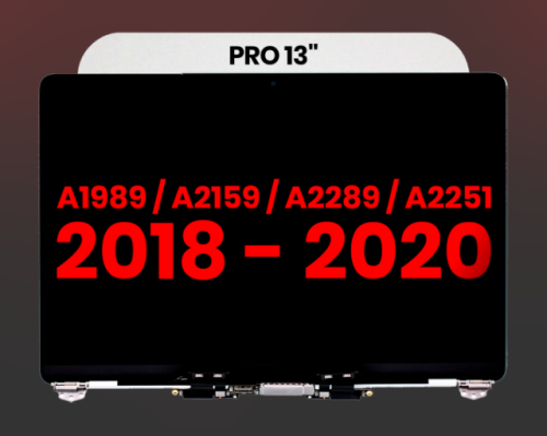 Complete LCD Display Assembly Compatible For MacBook Pro 13" (A1989 / Late 2018 / Early 2019) (A2159 / Mid 2019) (A2289 / A2251 / Mid 2020) (Aftermarket Plus) (Silver)