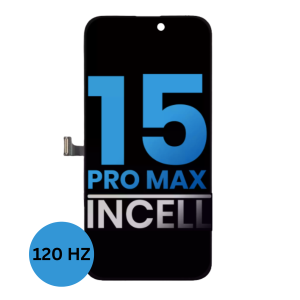 iPhone 15 Pro Max Screen Replacement LCD Screen Display Touch Screen Digitizer Assembly with Steel Plate Installed < Incell > (120 HZ)