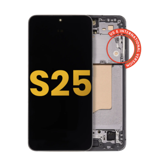 Samsung S25 5G screen replacement OLED with frame – front view