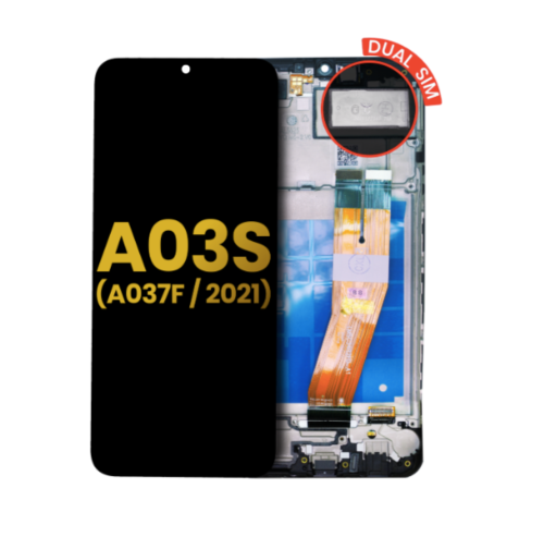 Samsung Galaxy A03s (A037F / 2021) LCD Assembly With Frame (Dual Sim) (Micro USB Frame)  (All Color)
