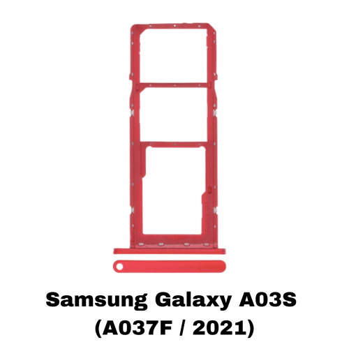 Samsung Galaxy A03S (A037F / 2021) Dual Sim Card Tray (Red)