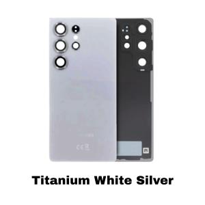 Samsung Galaxy S25 Ultra 5G Back Cover Glass With Camera Lens Titanium White Silver