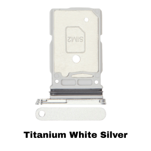 Replacement Dual SIM Holder Titanium White Silver for Samsung S25 Ultra