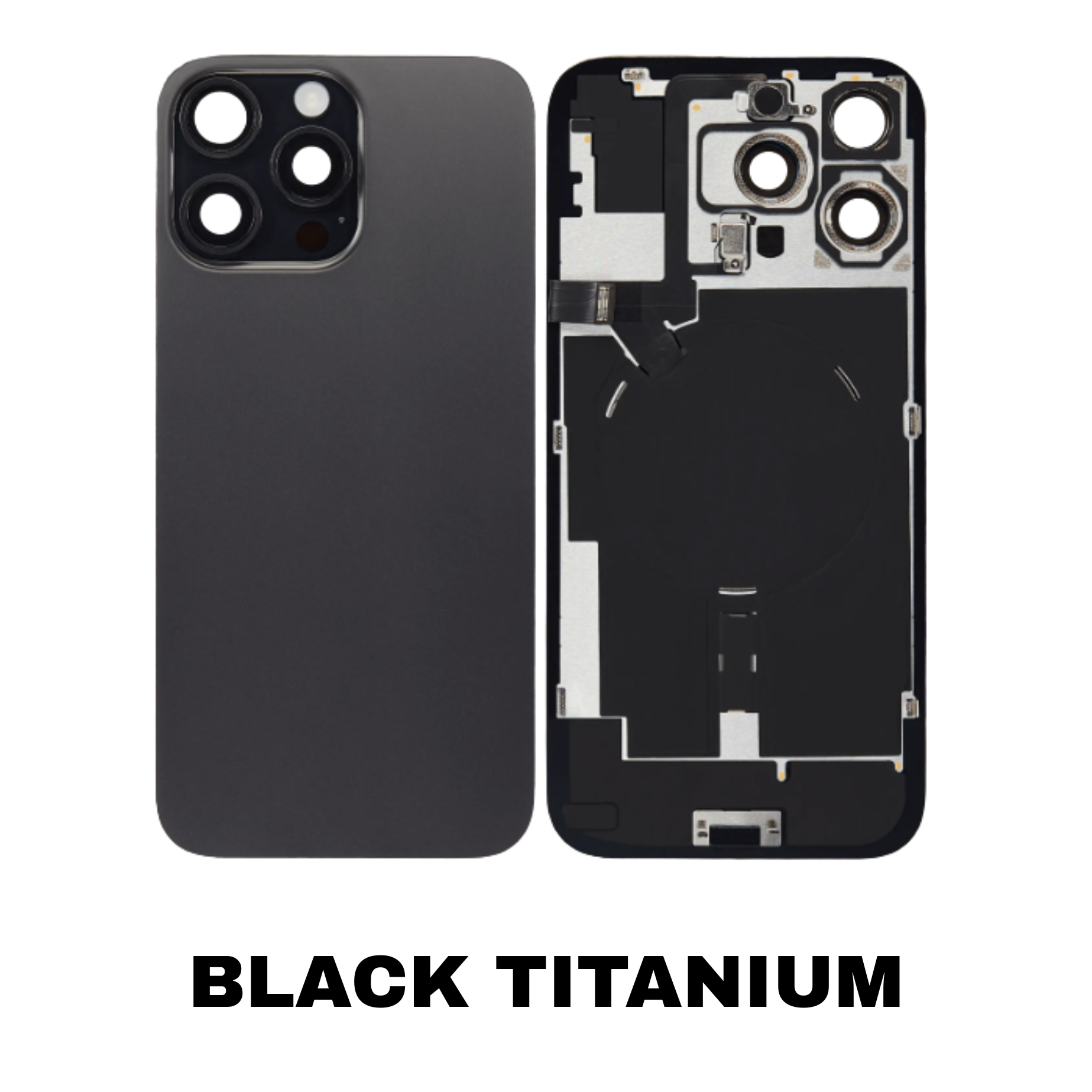 iPhone 16 Pro Max Black Titanium Back Glass No Logo