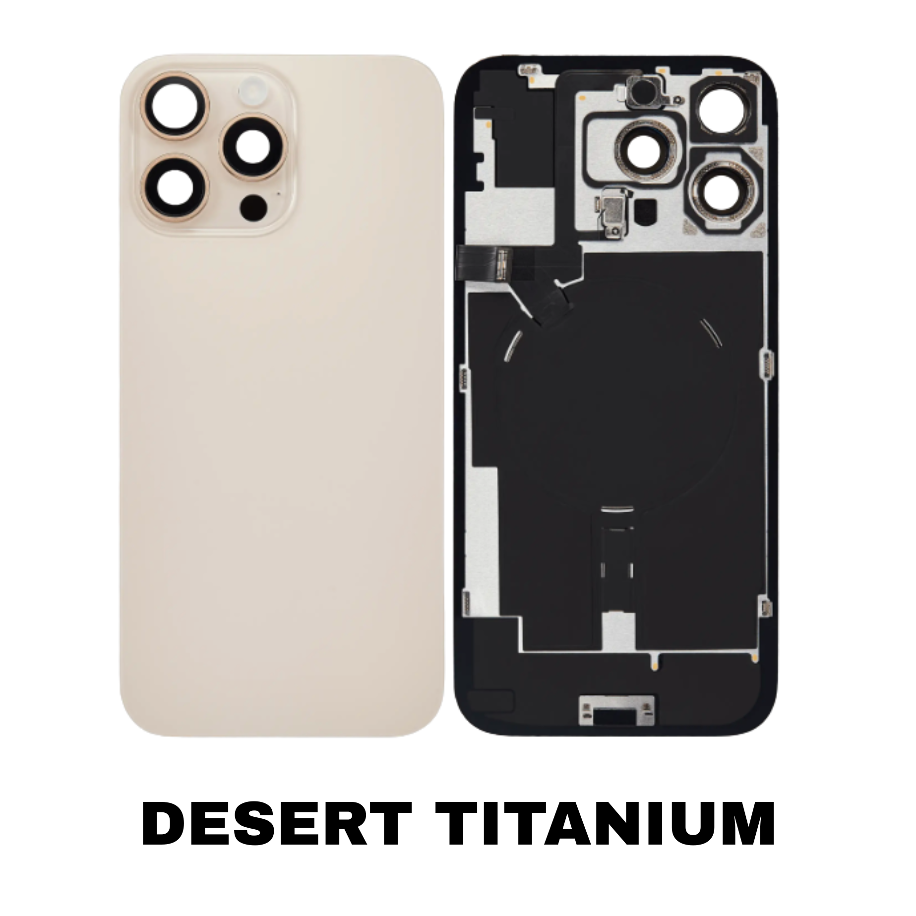 iPhone 16 Pro Max Desert Titanium Back Glass No Logo